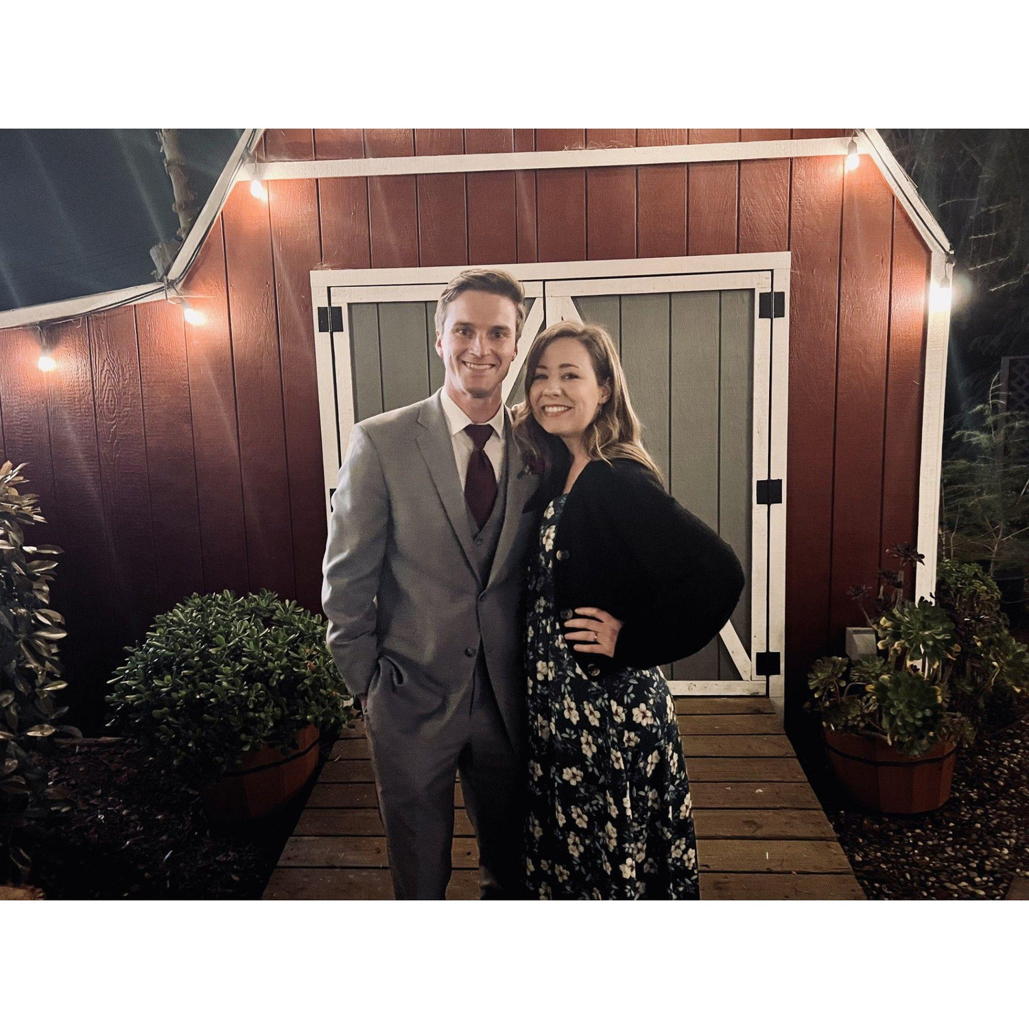Attending our second wedding together.