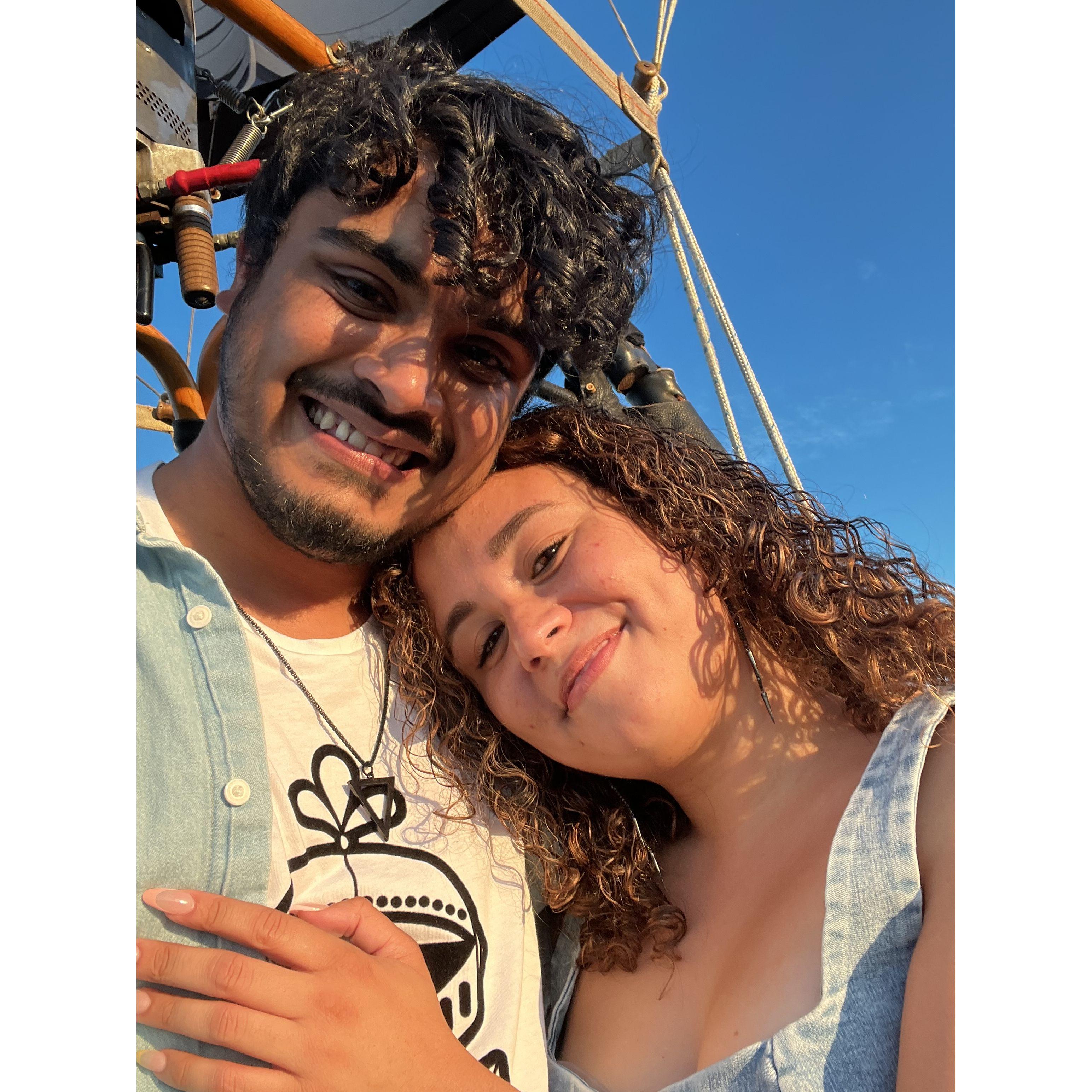 On a hot air balloon date :)