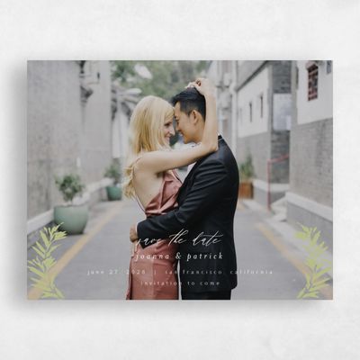 Soft Moss, Green Wedding Save the Date - Callahan Photo