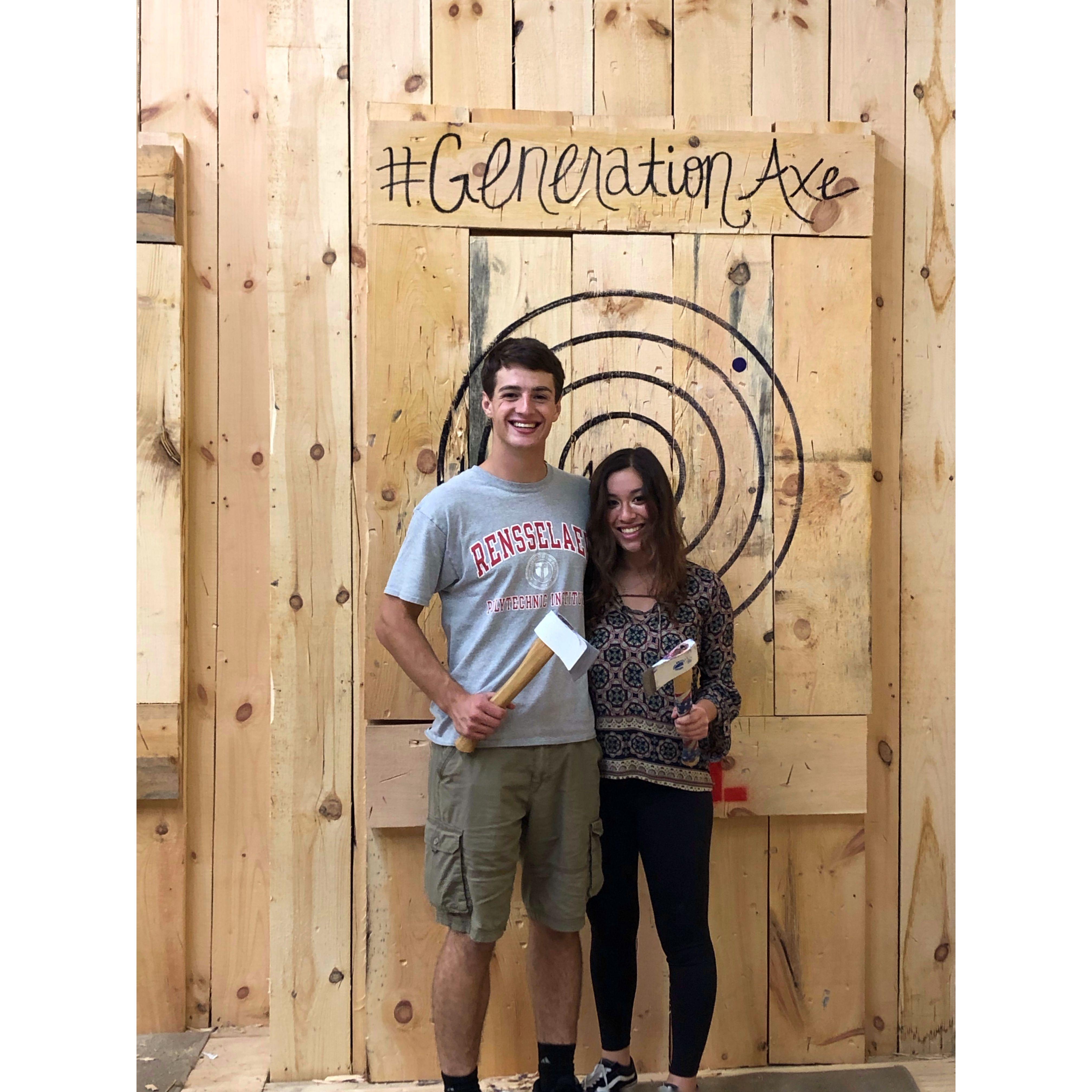 On this date, Sean discovered that Nicole wasn’t kidding about her sharpshooting skills. Turns out, she’s deadly accurate with axes too!