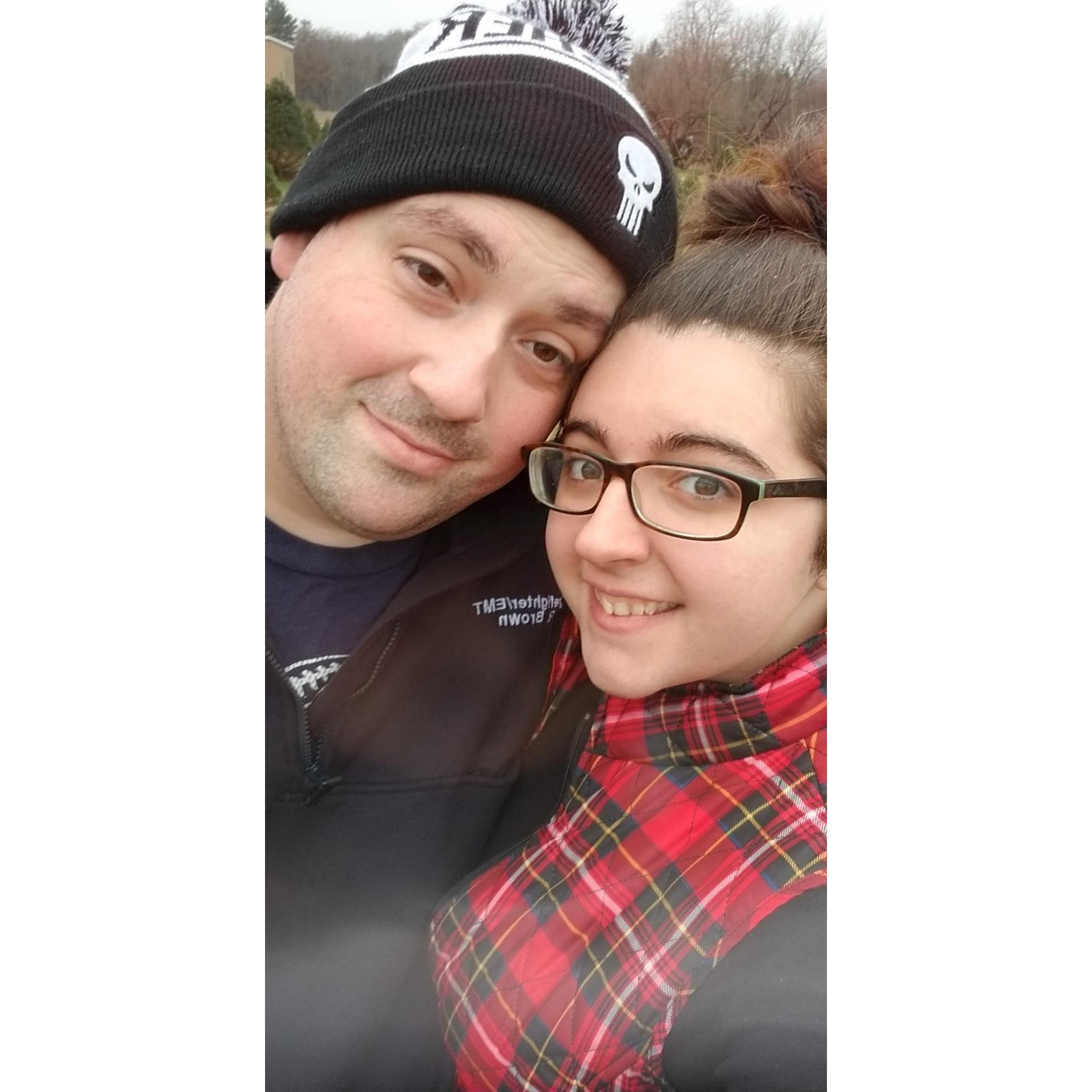 At a Christmas tree farm in 2018.