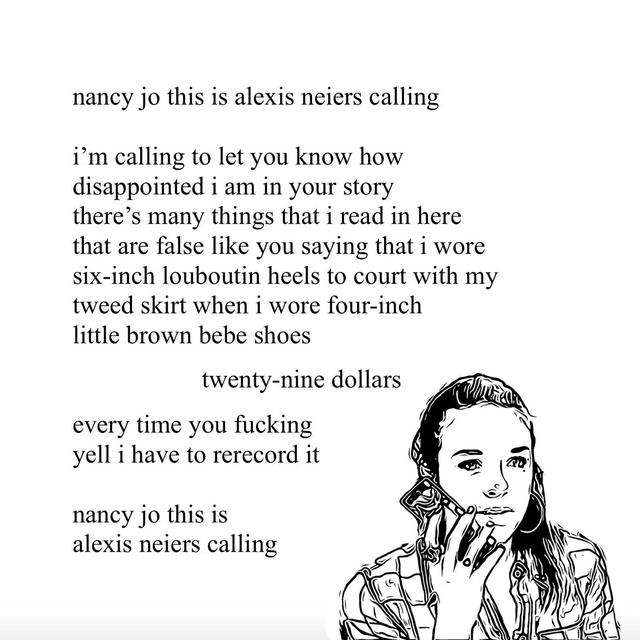 Nancy Jo, This is Alexis Neiers Calling