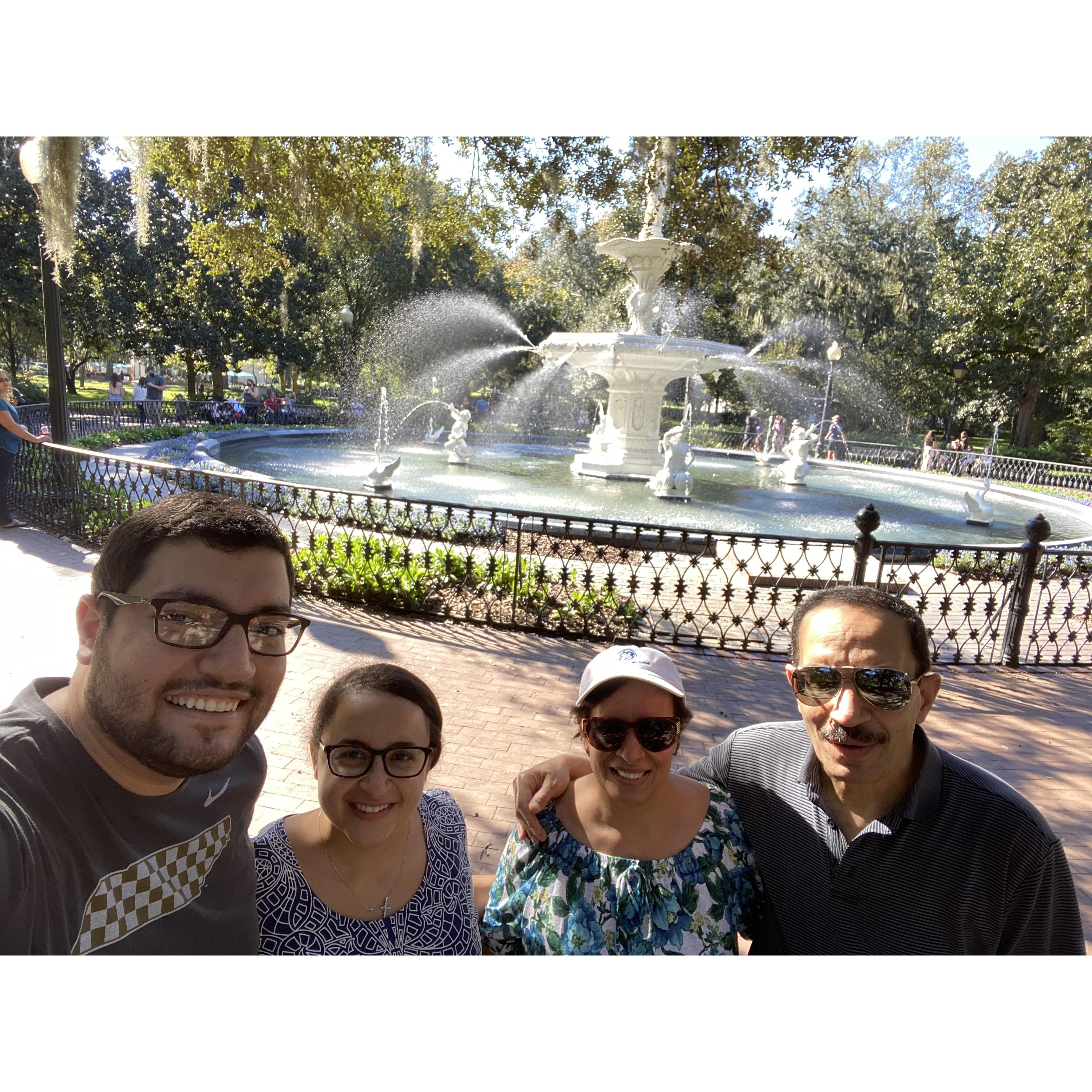 Exploring Savannah with Eriny's parents