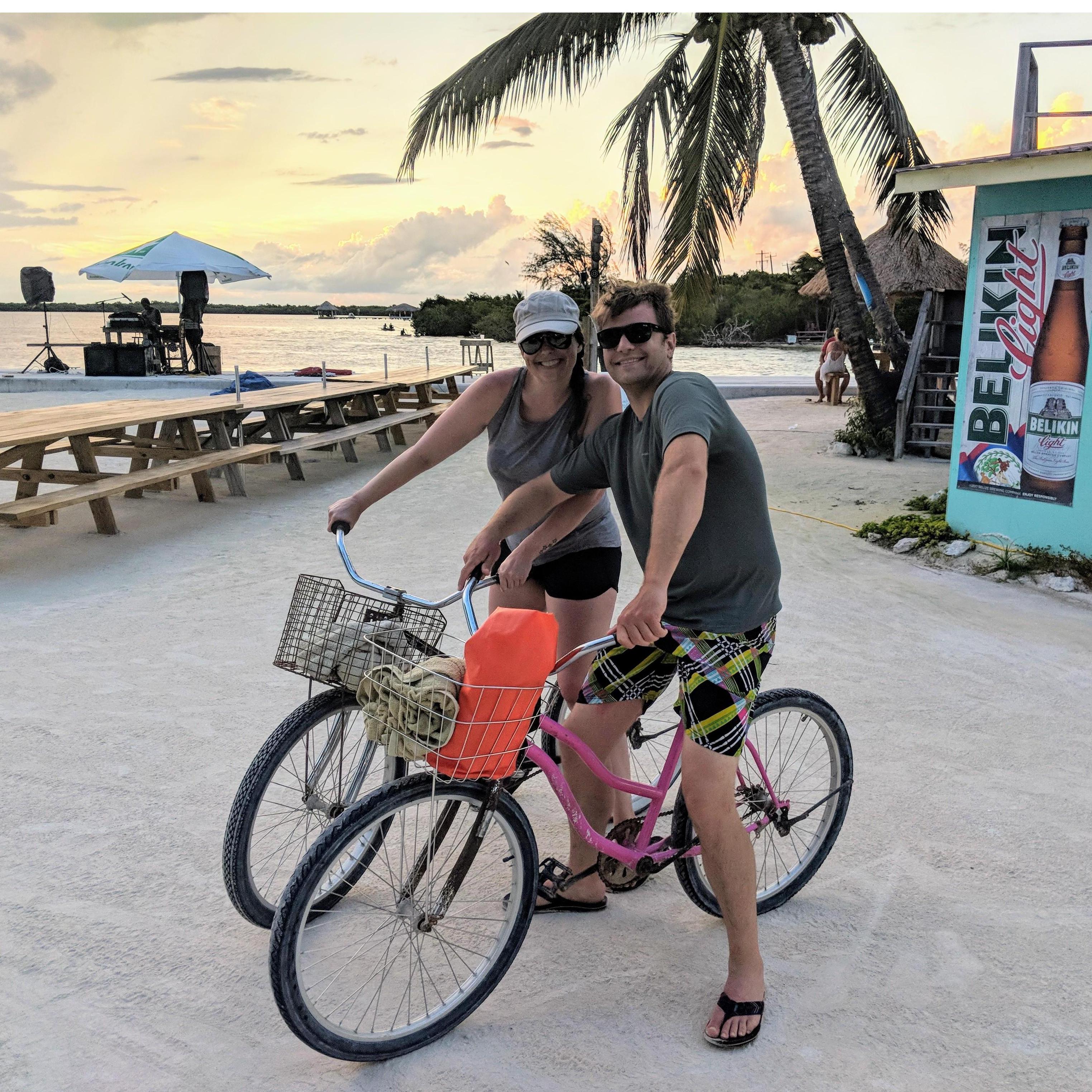Biking in Caye Caulker, Belize