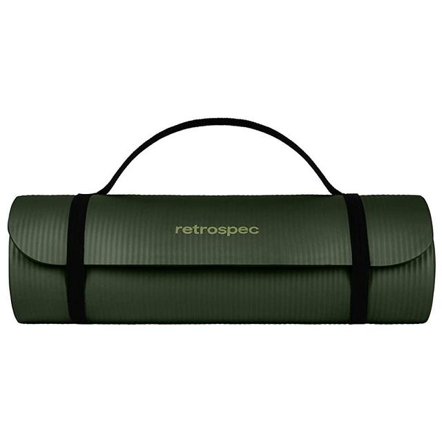 Retrospec Solana Yoga Mat 1" & 1/2" Thick w/Nylon Strap for Men & Women - Non Slip Exercise Mat for Yoga