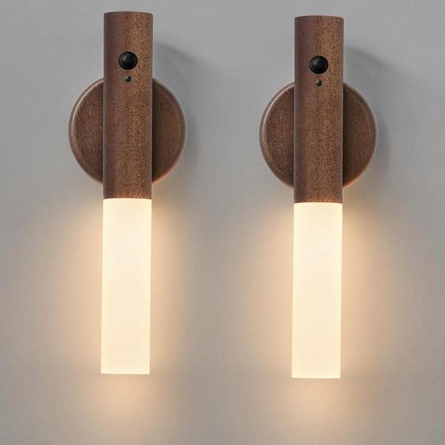 Montford Wall Sconces Set of Two Battery Operated, Motion Sensor Night Light Magnetic Wall Light Rechargeable Wall Sconce, Peel and Stick Sconce Lights for Bedside Stair Hallway