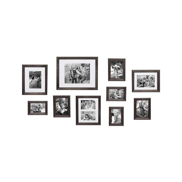 Kate and Laurel Bordeaux Gallery Wall Wood Picture Frame Set, Set of 10