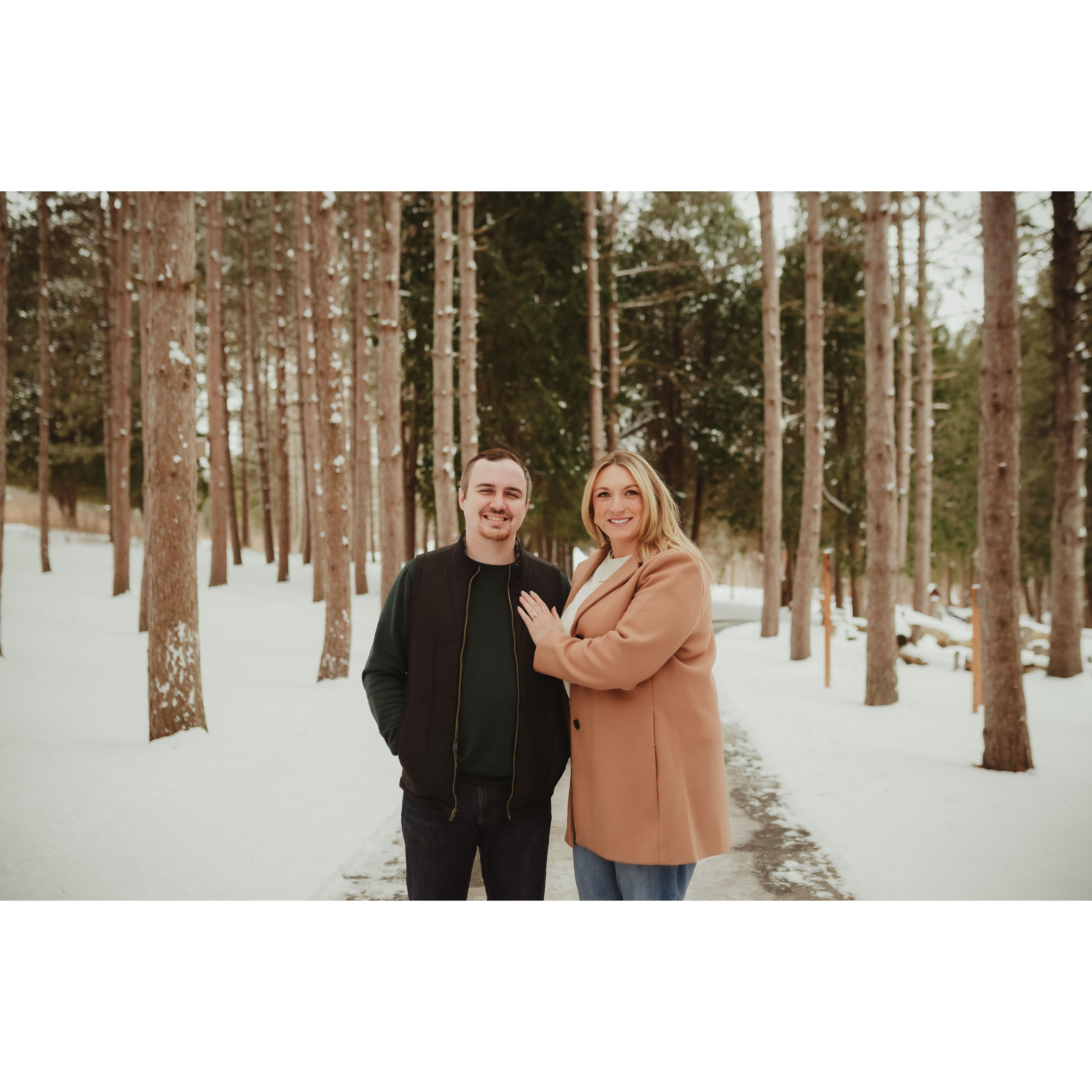 Our Save the Date photo shoot, we had about 3 layers on because it was in the negatives!