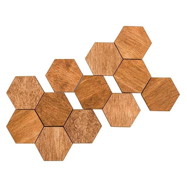 Fridge Magnets Office Magnets, Hexagon Fridge Magnets, Natural and eco-Friendly Wooden Magnets. Brown Small Size