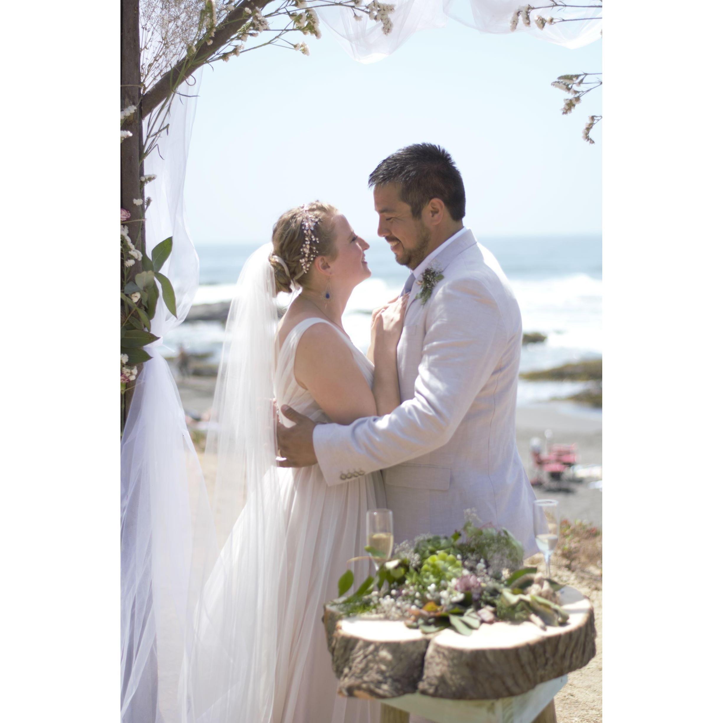 Punta de Lobos, after officially saying "I Do's"