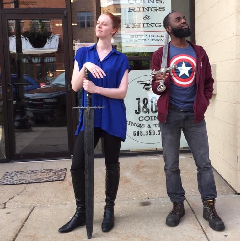 We found swords while thrifting in downtown Beloit :)