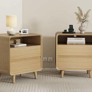Angela Night Stand Set of 2 , Oak