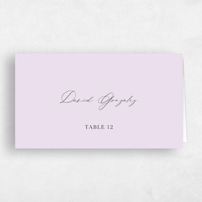 Lavender, Purple Wedding Place Card - Lyra