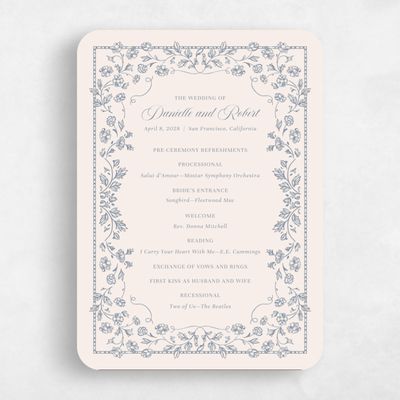 Grey Rounded Wedding Program - Elysia