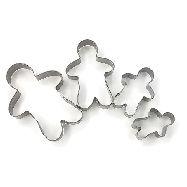 Kitcheniva Stainless Steel Gingerbread Man Cookie Cutter 4 Pcs