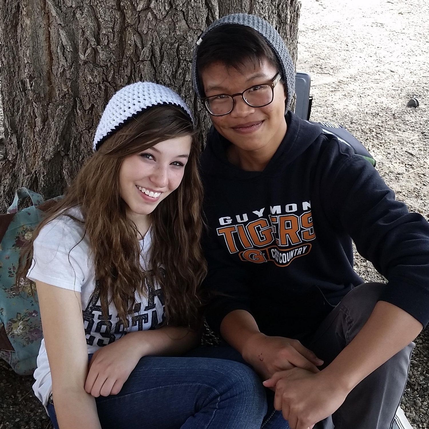 Friday Hat Day - in front of the Junior High band room in 2015
