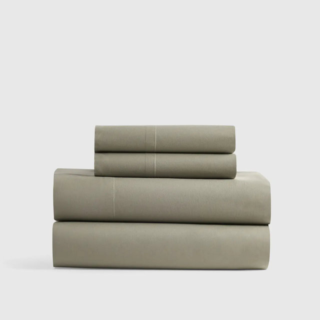 Organic Crisp Percale Sheet Set Sage - Queen