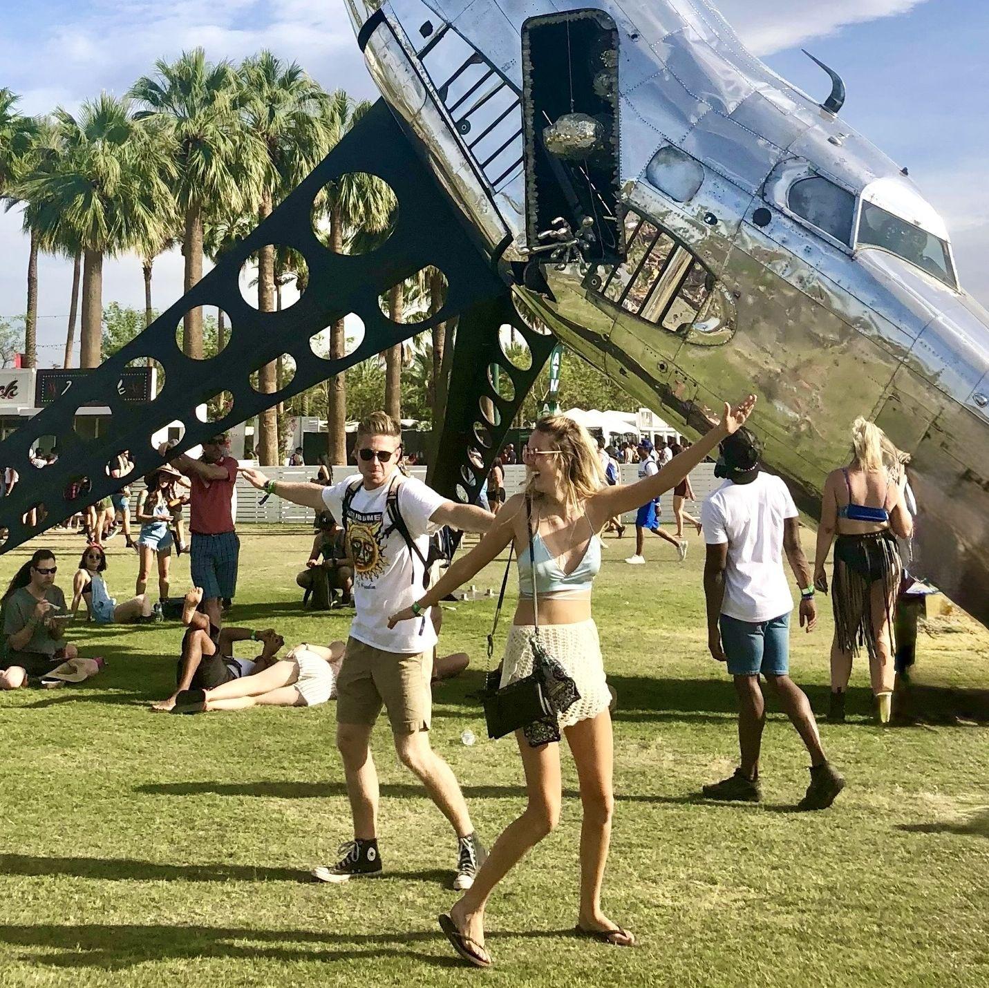 Not a care in the world that Ashley's phone just got stolen for the third year in a row at Coachella! :-P