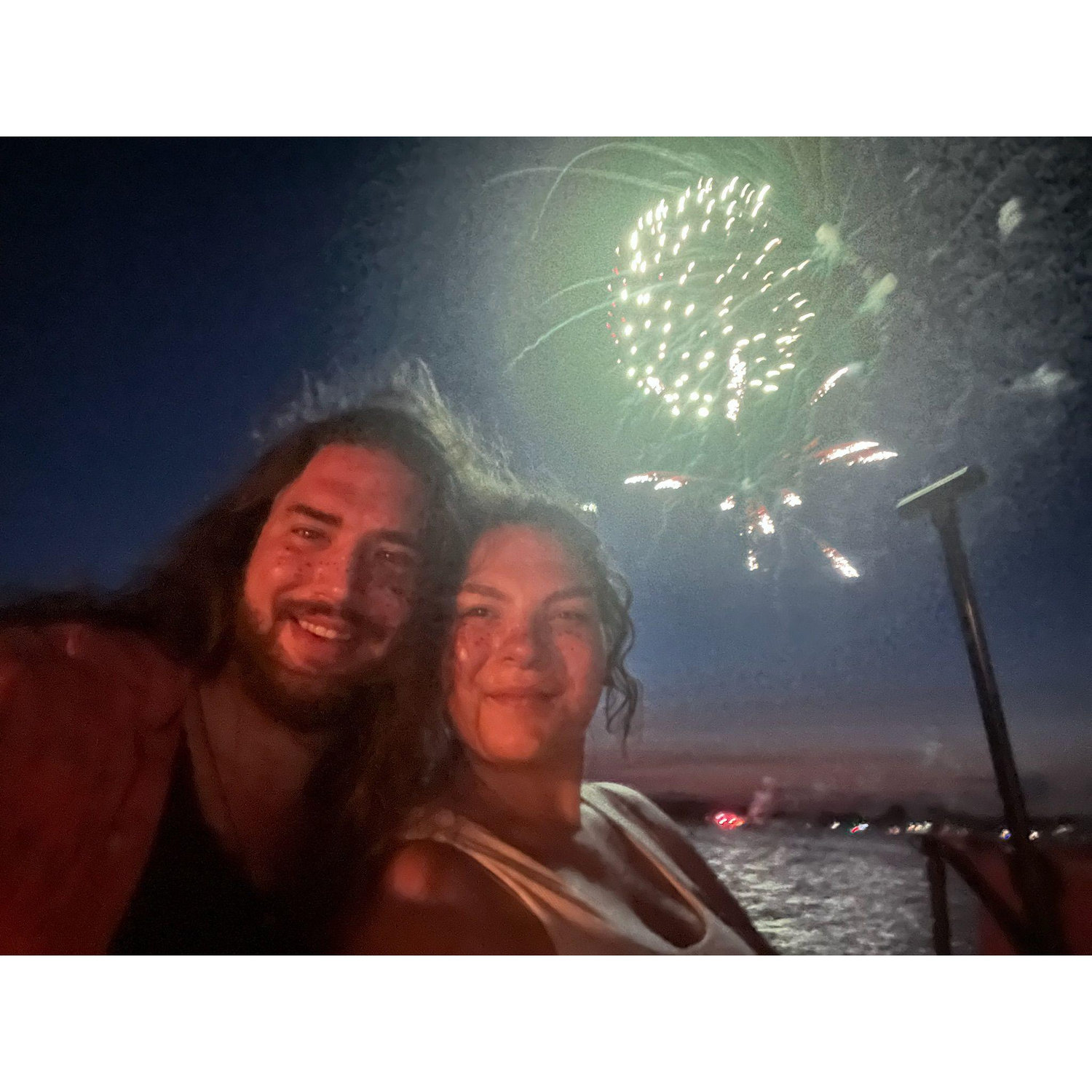 4th of July in Oxford, watching fireworks from the boat!