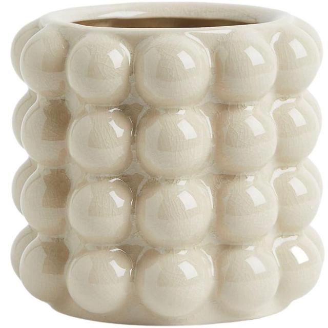 YANWE1 Bubble Vase, Small Vase, White Ceramic Vase, Boho Vase, Ceramic Flower Vase, Vase for Decor, Decorative Vase for Flowers, Living Room, Bedroom, Office, Fireplace, Mantel, Coffee Table, 5 Inches