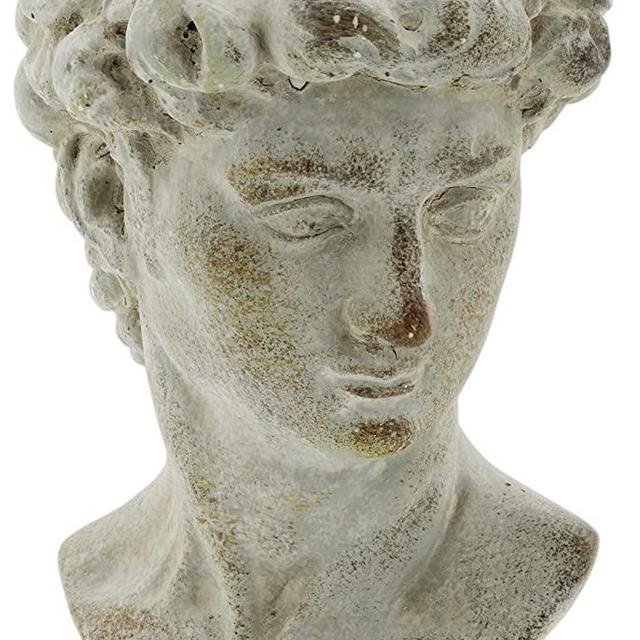 The Bridge Collection Antique Style Old World Greek Statue Head Cement Face Planter Pot