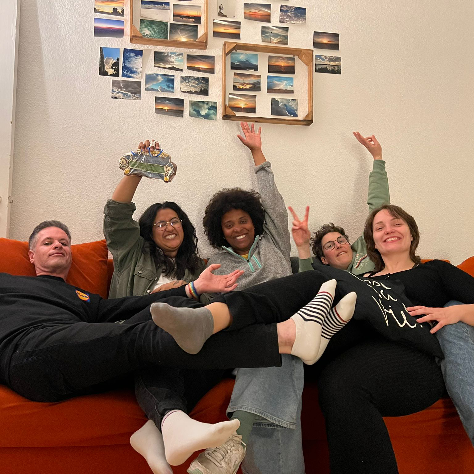 The couch!!! This was after our first 3-month test run in Berlin. We had to have one of our iconic dinners together to say goodbye, and we sealed it off with a chocolate couch.