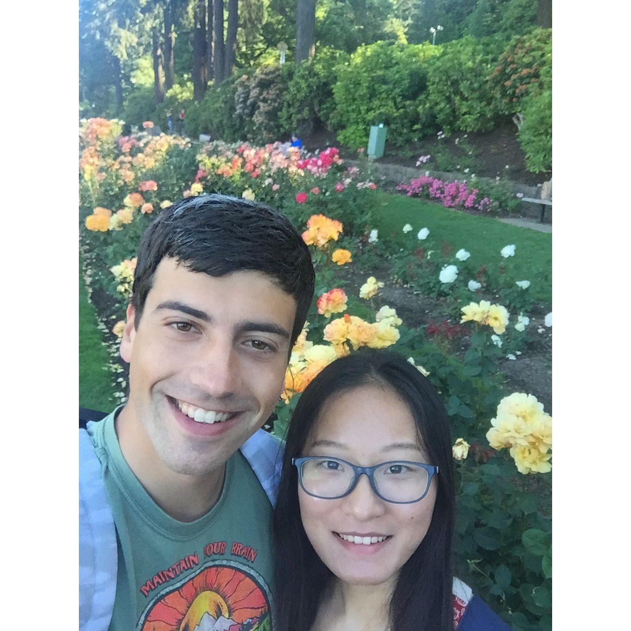 First time we went to the rose garden together.