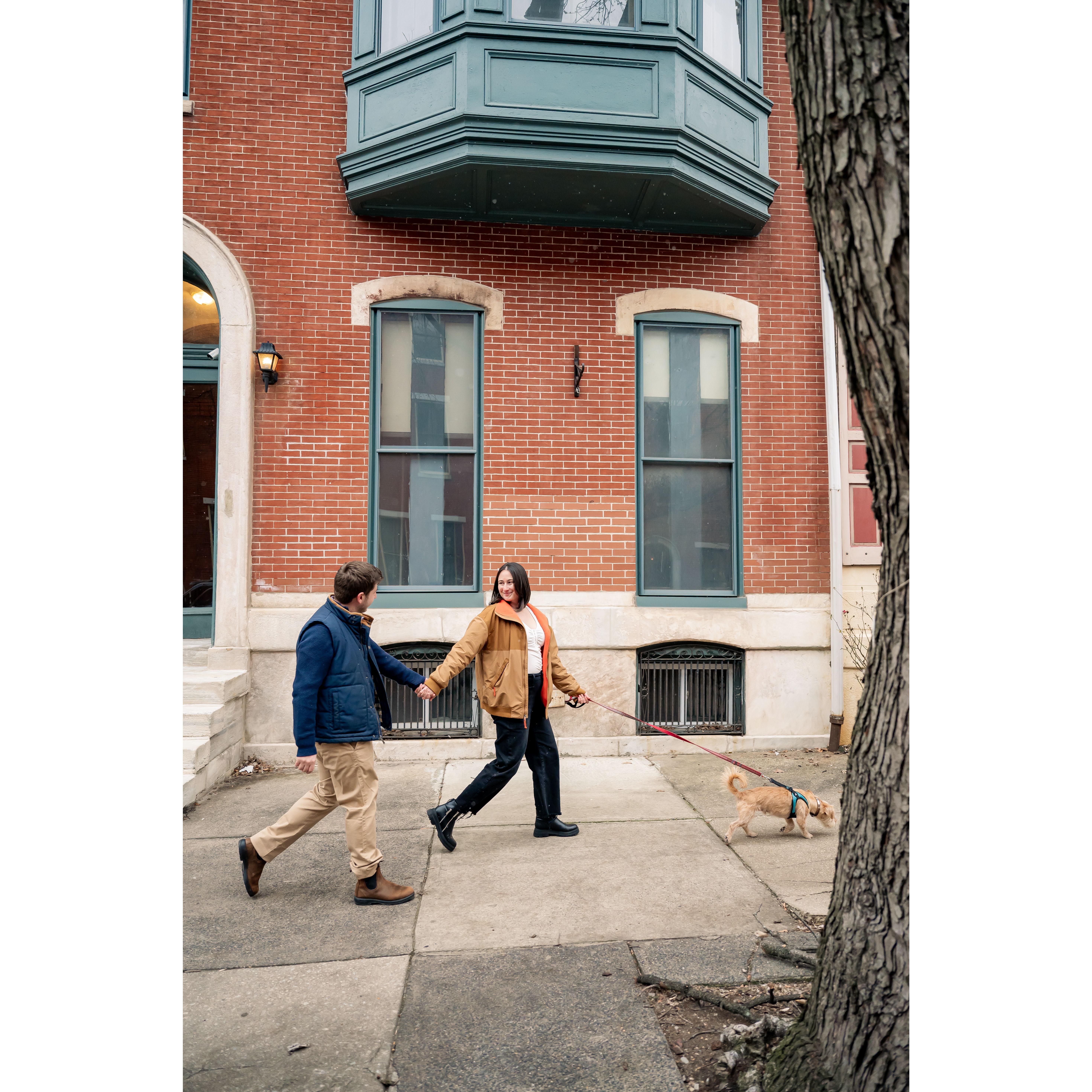 Engagement photos in the neighborhood with Matt Gruber Photography