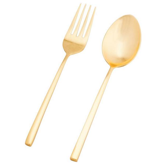 Luna Brushed Gold Serving Utensils, Set of 2