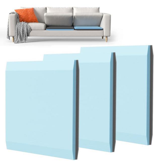 Sellmazon Couch Cushion Support for Sagging Cushions 20''x20'', Two in One Sofa Cushion Support to Repair Sagging Seats, Lift Saggy Seats, Extend Couch's Life, Blue & Grey 3PCS