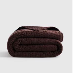European Linen Cotton Stitch Quilt in Espresso