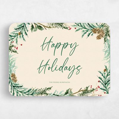Beige Rounded Holiday Card - Greensboro Classic