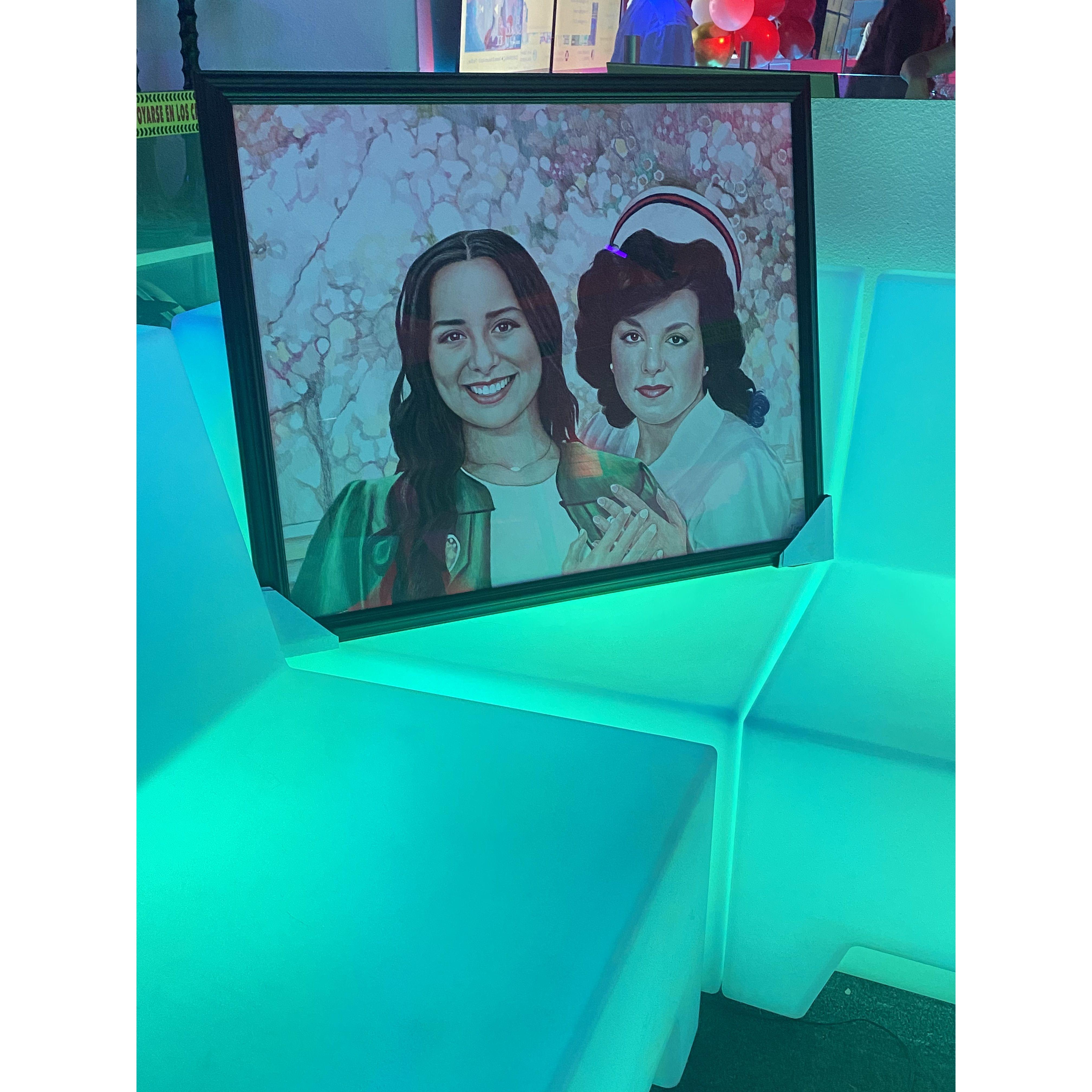 Eliel's present to Bianca! A handmade drawn photo of Bianca and her Mother, Martha, on each of their graduation days.