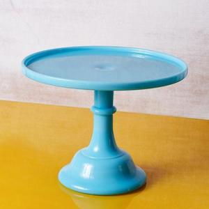Blue Milk Glass Cake Stand