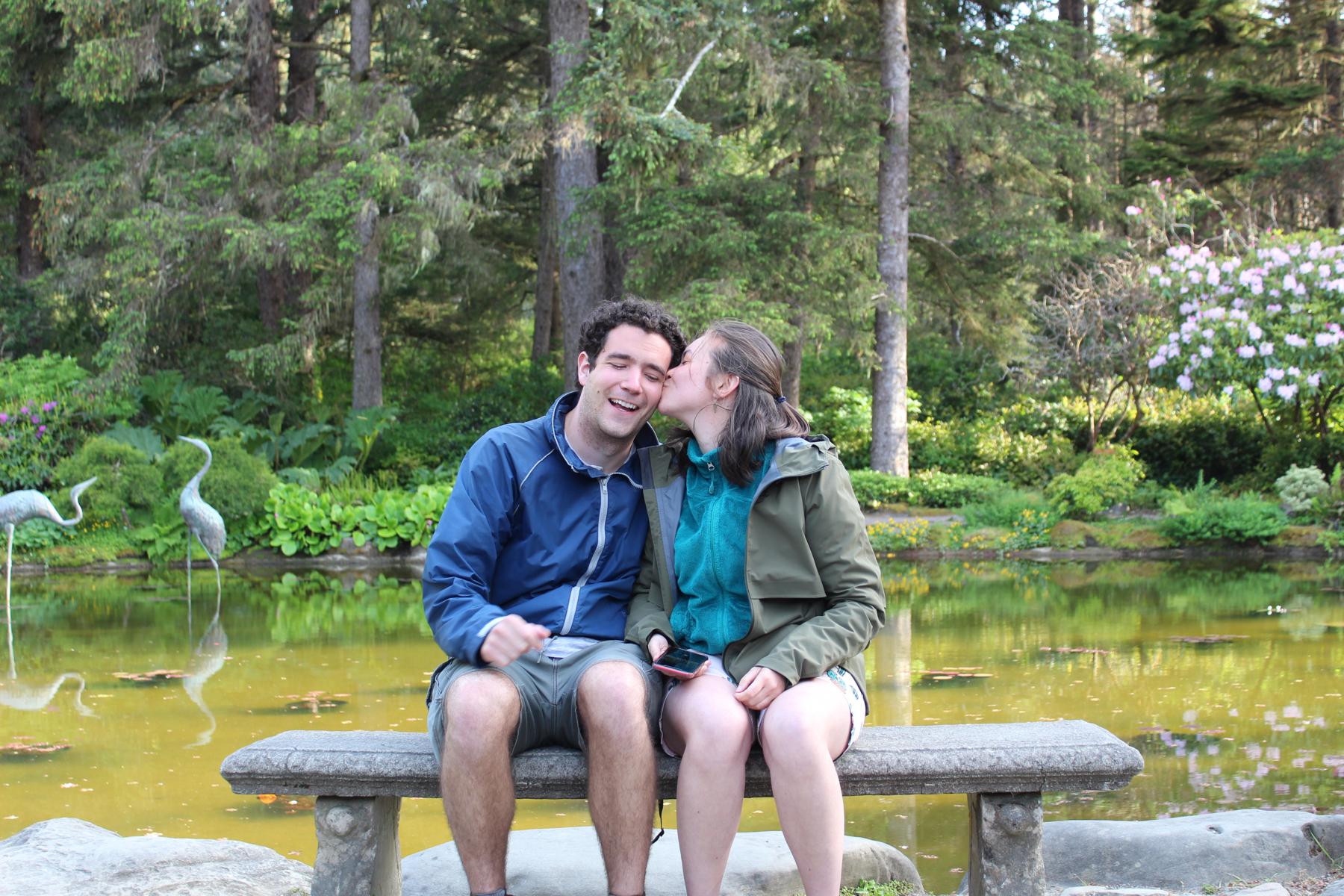 Enjoying the garden at Shore Acres State Park - May 2021