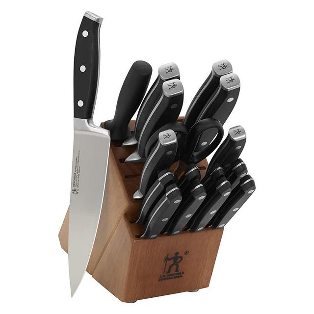 Henckels Forged Premio 18-pc Knife Block Set - Light Walnut