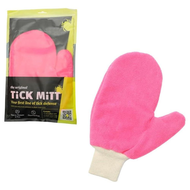 TiCK MiTT Pink Tick Removal Glove for Pets & People: Gently Remove Ticks with Ease - Chemical-Free, Durable, Portable Tick Management Tool for Outdoor Adventures & Everyday Use