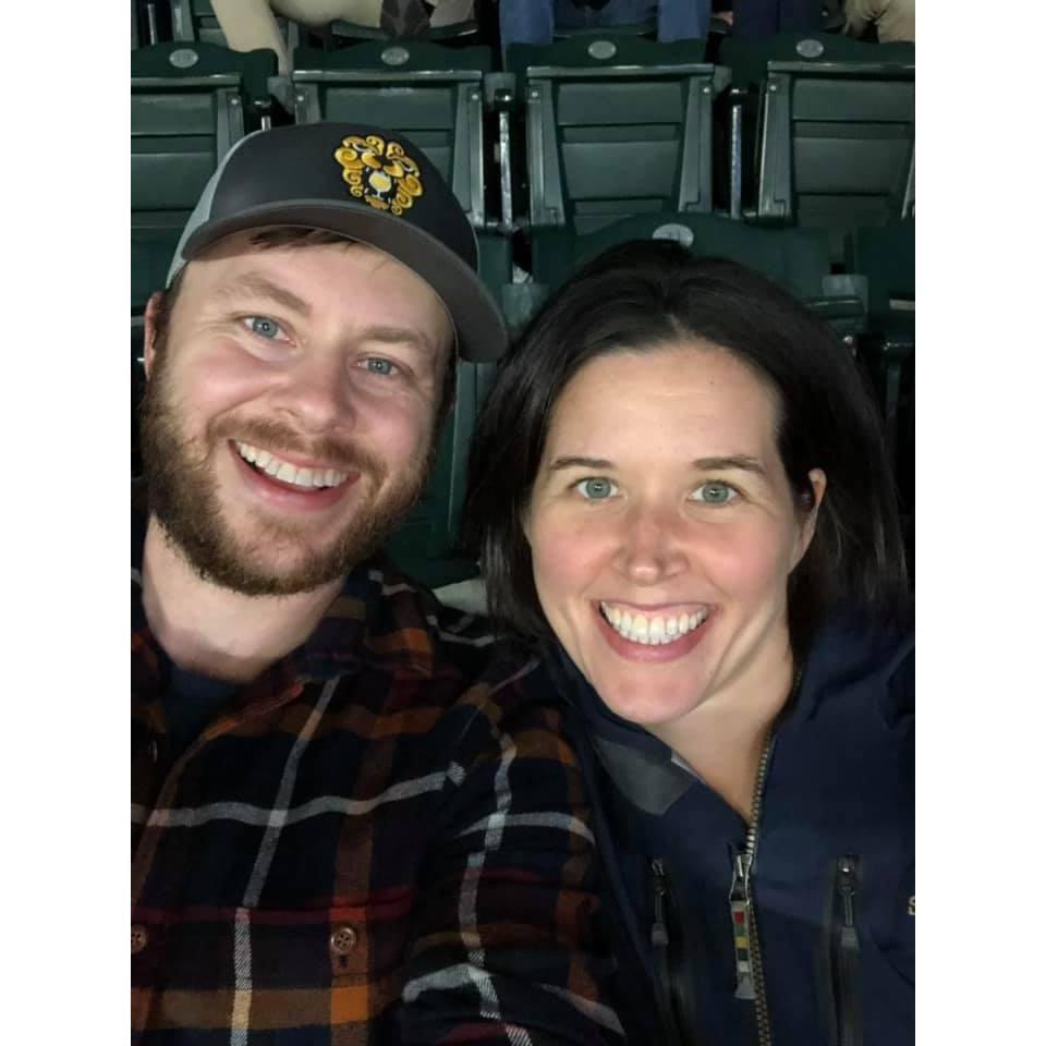 Enjoying a baseball game. September 2019