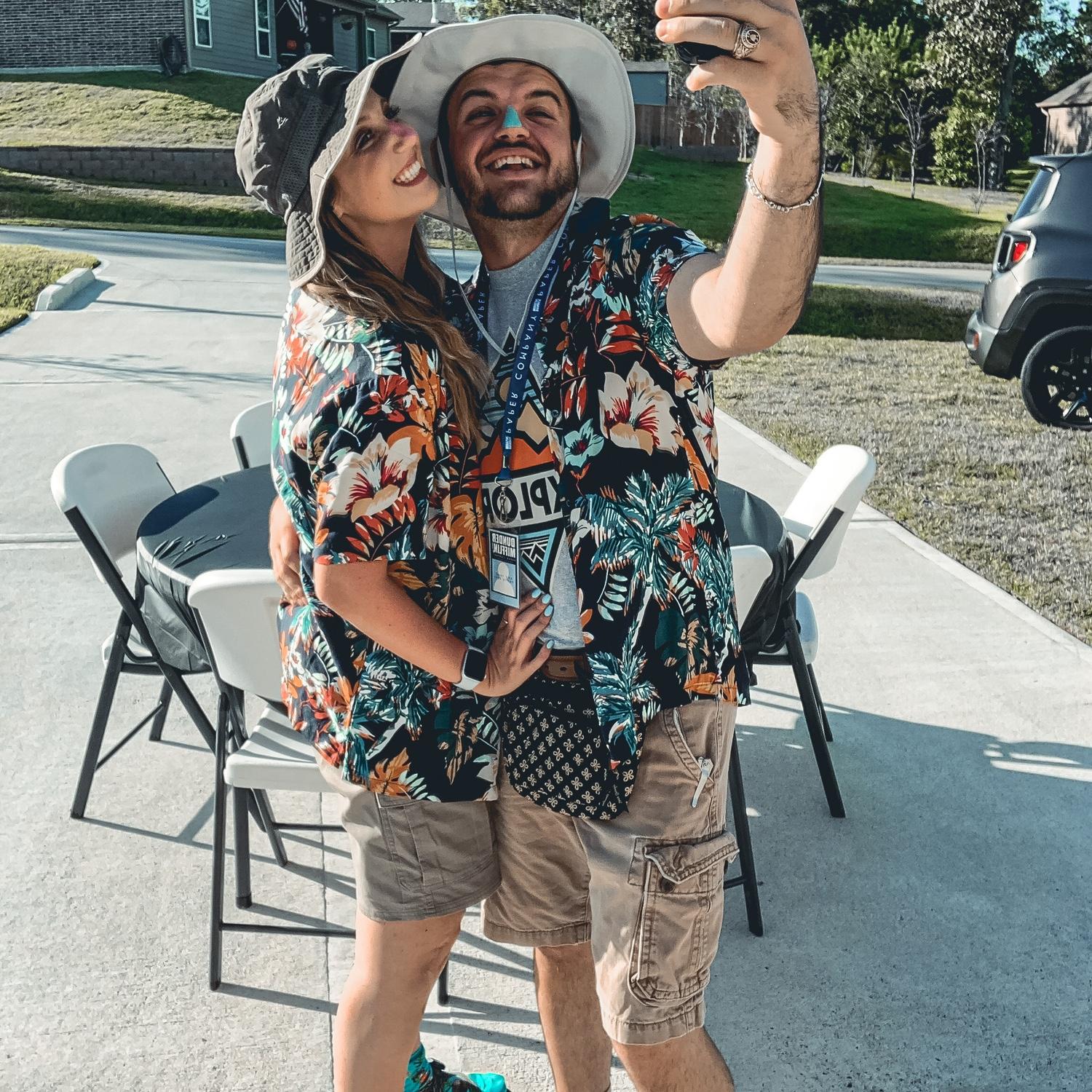 Our first Halloween together! You can call us Billy and Trixie the tourists! We had so much fun this day pretending to be tourists in our own front yard!