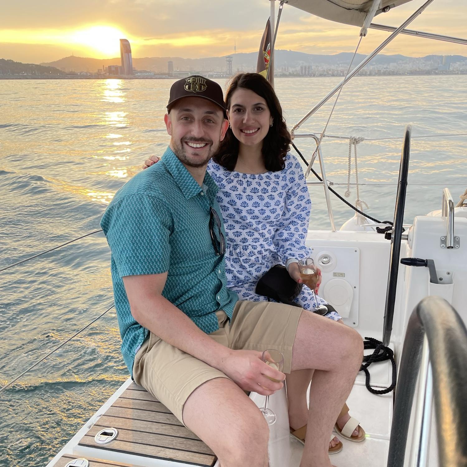 Sunset cruise in Barcelona. Ben got far too many magnets on this trip.