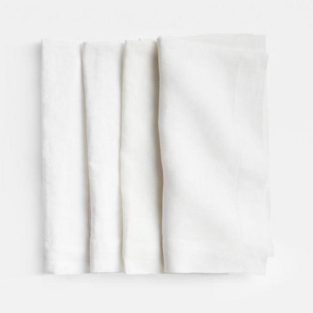 Marin Dark Natural Linen Napkins, Set of 8