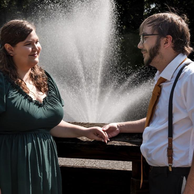 That’s not a fountain, we threw a kid in the water because he got in the way and it just ended up looking good in the photo so we kept it in.