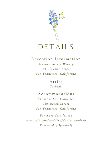 Rydal | Cornflower Blue | Zola Wedding Enclosure Cards