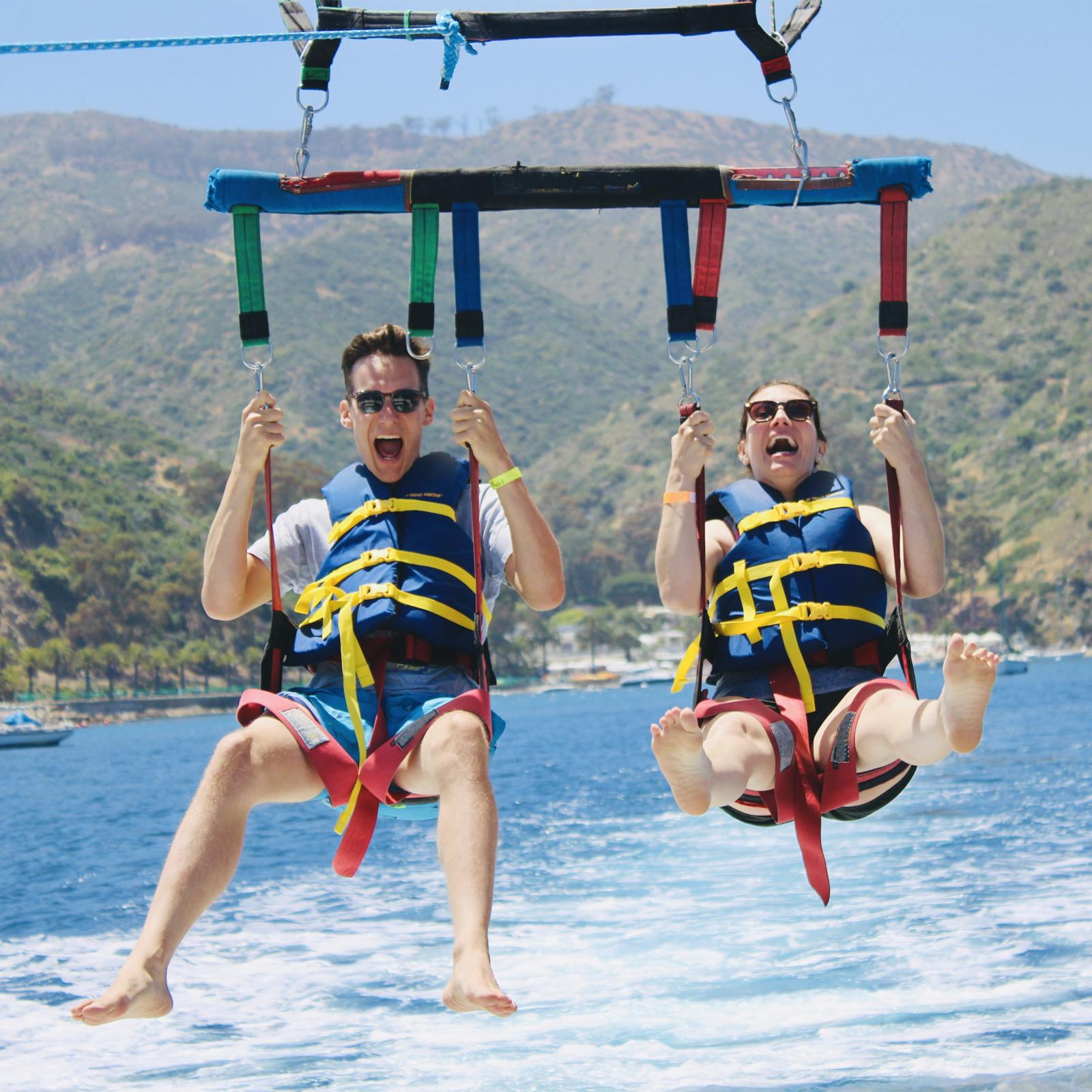 Parasailing at Catalina Island for Sara's Birthday. (Ask Sara what this experience was like for her.)