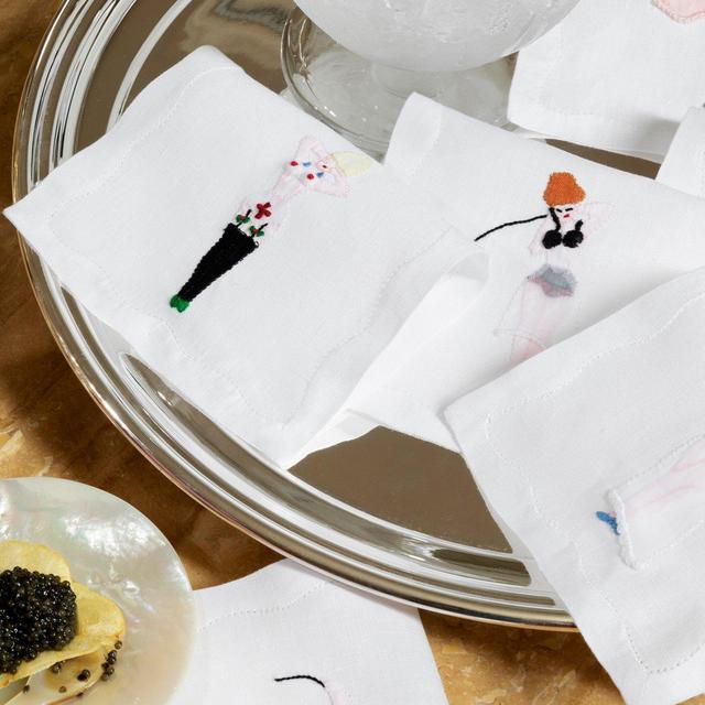 SET OF 6 HUSTLER COCKTAIL NAPKINS