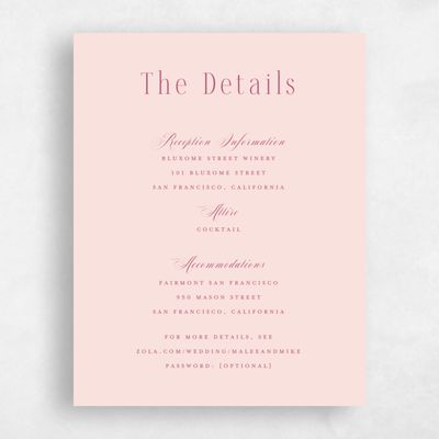 Blush, Pink Wedding Enclosure - Anthea