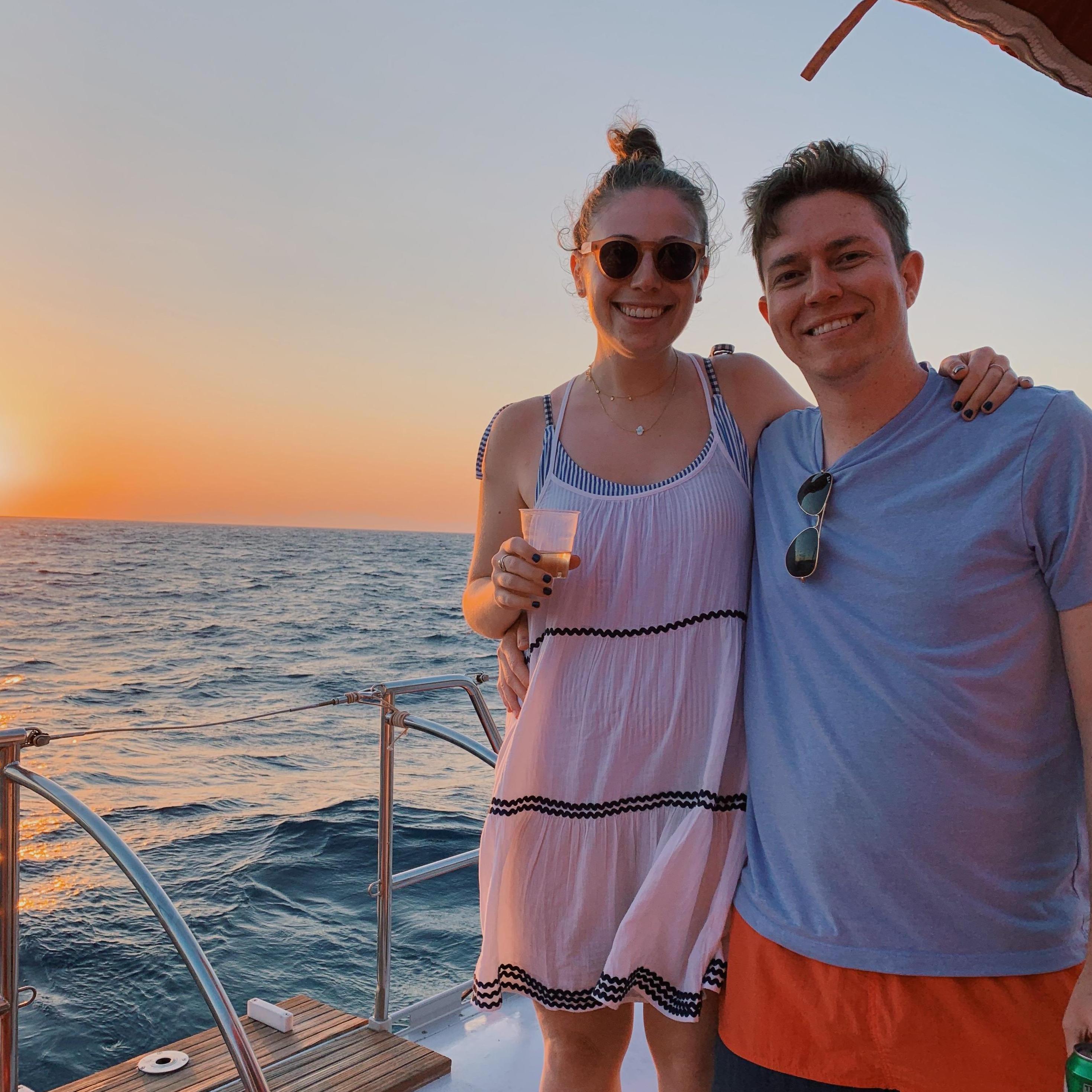 Sailing in Santorini, Greece