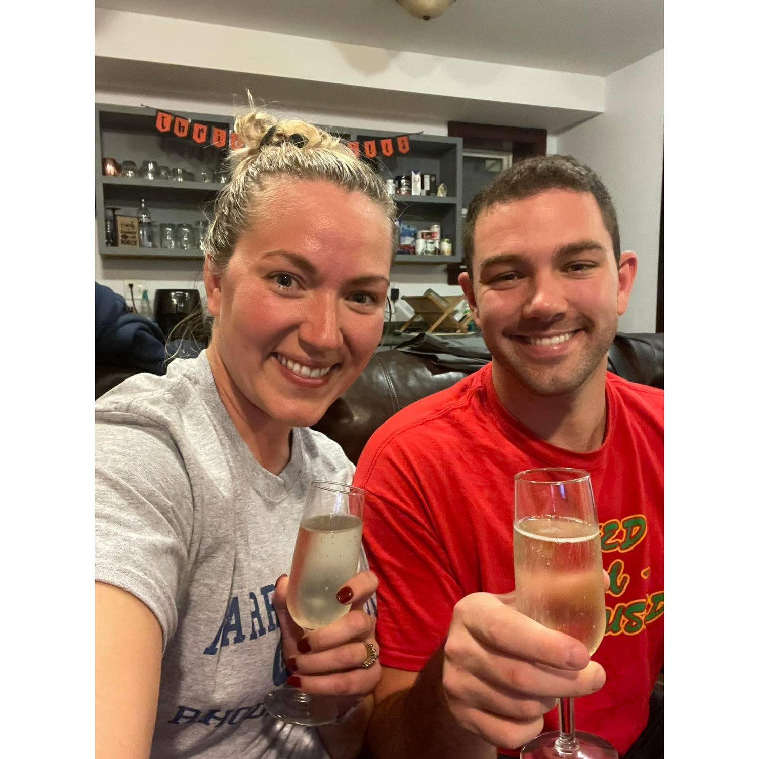 Celebrating buying our first home!