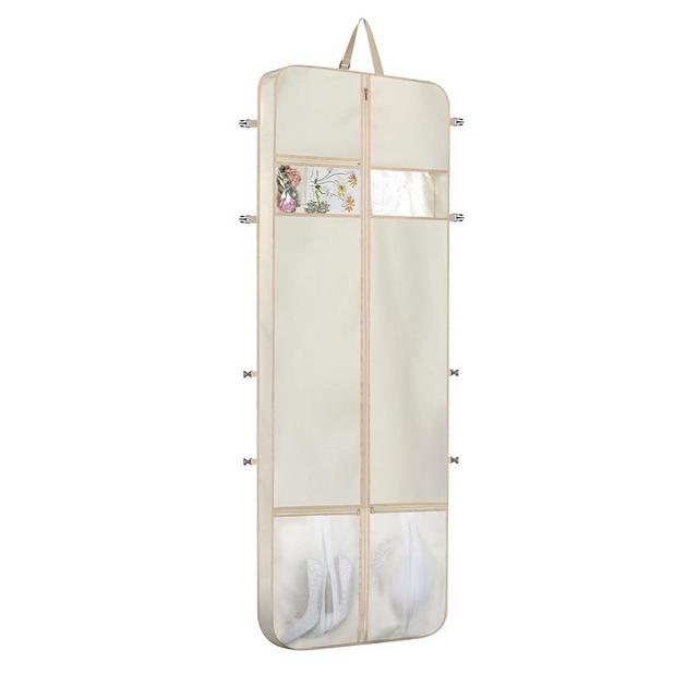 Zilink Wedding Dress Bag 72" Long Garment Bag for Traveling - Trifold Bridal Bag With Accessory Pockets and Adjustable Buckles for Prom Evening Gown [Upgraded Version]