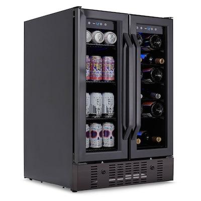 NewAir 23.43-in W 76-Bottle Capacity Black Stainless Steel Dual Zone Cooling Built-In /freestanding Wine Cooler